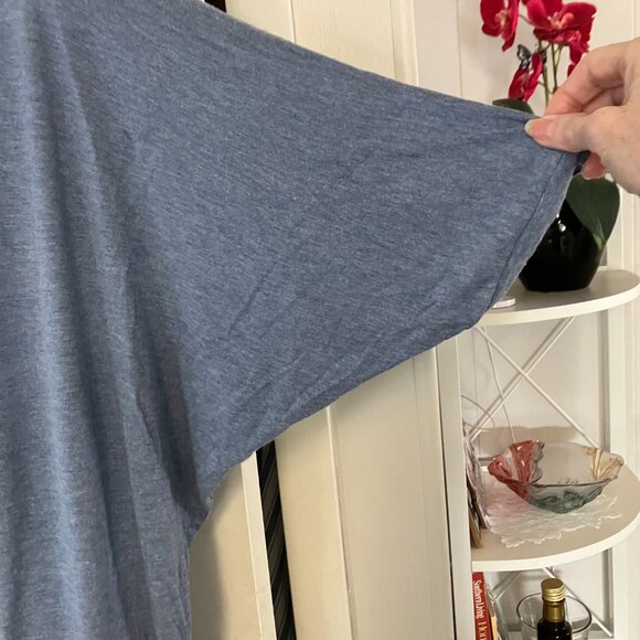 Blueish Gray Oversized Soft Jersey Top - Picture 3 of 4